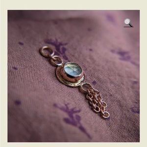 Gently used Highnoon Handmade rose cut aqua chalcedony charm in rose gold👀✨